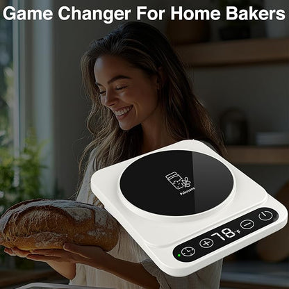 Pro Pakusane Sourdough Starter Warmer Mat 3.0 – Precise 1°F Temperature Control (70–100°F), Upgrade Sourdough Heating Mat Auto On/Off Heating, 12-Hour Timer, Game-Changer for Home Baking