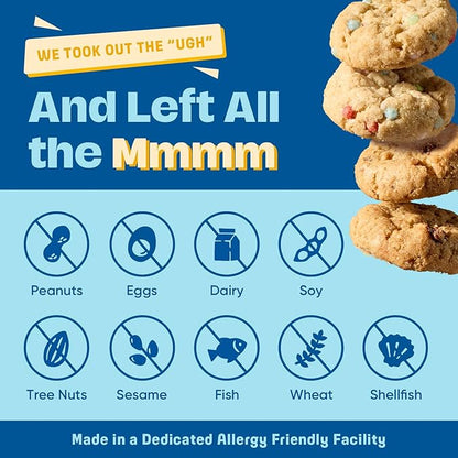 Gluten Free Partake Crunchy Chocolate Chip & Vanilla Sprinkle Cookies Variety Pack - Vegan - Free From the Top 9 Allergens Including Dairy, Wheat, Soy, Eggs, & Peanuts - Non GMO - Safe School & Office Snack (4 Pack, 3oz Resealable Bags)