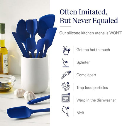 GIR: Get It Right 10 Piece Silicone Utensil Set - Ladle, Spatula, Flip, Spoon & Spoonula, Non-Stick, Heat Resistant, Dishwasher Safe, Silicone Kitchen Utensils, Baking Supplies