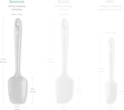 DI ORO Silicone Spoon Spatula - Forever Warranty - 600°F Heat-Resistant Large Silicone Spoonula Scraper - BPA Free Nonstick Cookware Safe Rubber Kitchen Utensil for Baking, Cooking, & Mixing (Stone)