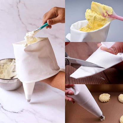 LoveBB 3 Pack Reusable Pastry Piping Bags, 14, 16, 18 Inch Canvas Cake Decorating Bags