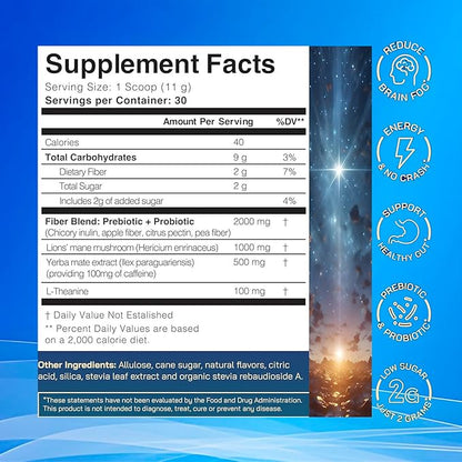 Yerba Mate Instant Tea 3-in-1 Super Drink Mix - Natural Extract， Boost Energy, Focus, Immunity & Gut Health .（30 Servings）