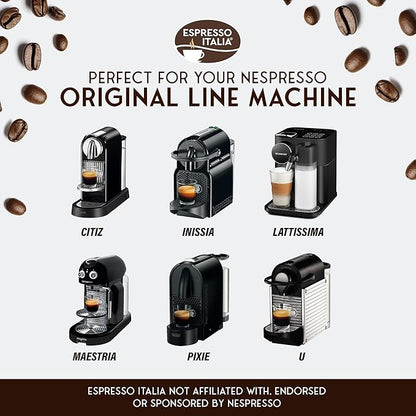 ESPRESSO ITALIA - 100 FORTE Intensity 12. Coffee capsules compatible with Nespresso Original Line Machines, Italian Coffee Pods for Ristretto and Expresso