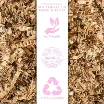 MagicWater Crinkle Cut Paper for Gift Baskets - 2LB Kraft - Perfect for Shredded Paper Filler, Basket Filler, Gift Boxes, Bridesmaid Gifts, Christmas Stuffers & More – Ideal for All Occasions