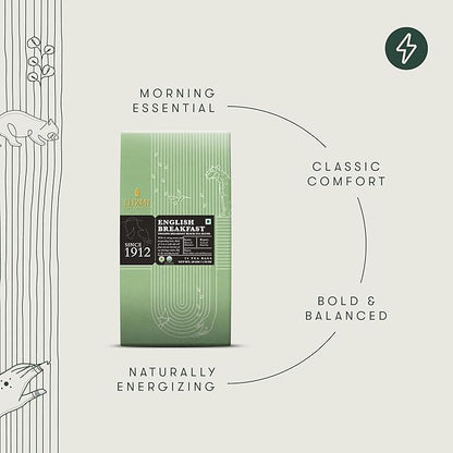 Luxmi Estates Tale of Two Estates Organic English Breakfast Tea (25 Tea Bags) Caffeinated Tea Bags For A Morning Boost and Natural Energy, With Certified Organic Darjeeling & Assam Black Tea