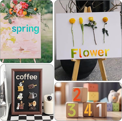 2 Inch Letter Stencils Symbol Numbers Craft Stencils, 63 Pcs Reusable Alphabet Templates Interlocking Stencil Kit for Painting on Wood, Wall, Fabric, Rock, Sign, DIY Art Projects (Letter and Number)