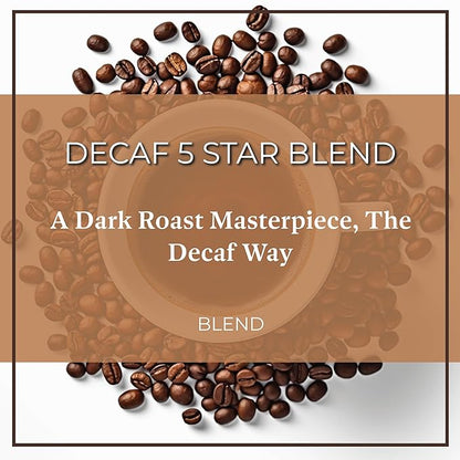 San Diego Coffee 5 Star Blend DECAF, Dark Roast, Whole Bean Coffee, 16-Ounce Bag Café en grano tostado descafeinado