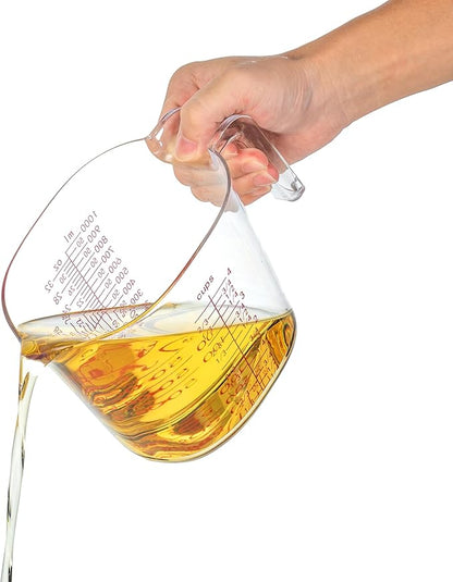 3PCS Nesting Liquid Measuring Cups Set, Measuring Jugs For Kitchen 1 Cup/250ml/8oz, 2 Cup/500ml/16oz,4 Cup/1000ml/32oz - BPA Free Plastic Set with Spout Multiple Measurement Scales (Clear)