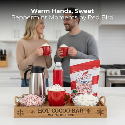 Red Bird Crushed Peppermint Puffs, Soft Crushed Peppermint Candy Topping for Baking, Ice Cream & Drinks, 3 lb Tub
