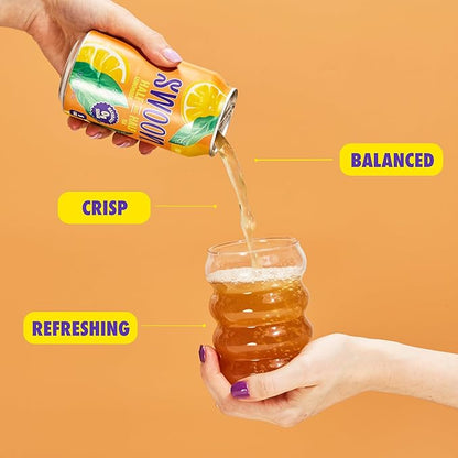 Swoon Half Unsweetened Iced Tea & Half Lemonade - Low Carb, Gluten Free, Keto & Paleo-Friendly - Natural Lemon Juice Concentrate and Organic Black Tea Sweetened by Monk Fruit and Stevia (Pack of 12)