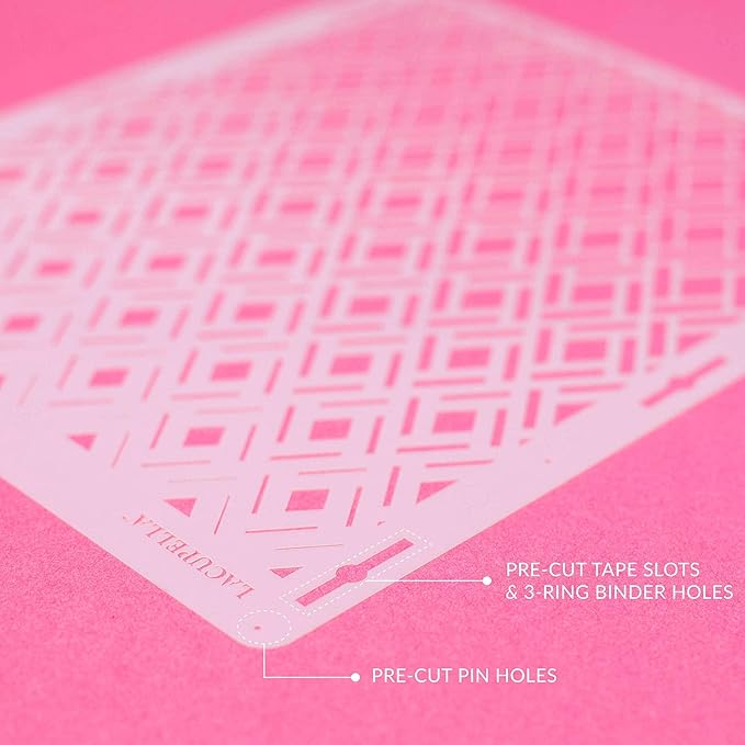 Cake Baking Stencil - Seamless Delicate Pattern for Decorating Tall Double Barrel Cake to Use with Buttercream, Royal Icing, Ganache, Paint, Airbrush (Reine)