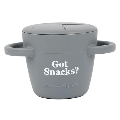 Bella Tunno Snack Cups for Toddlers, Silicone Spill Proof Food Container with Lid, Babies & Kids 6-12 Months, Got Snacks
