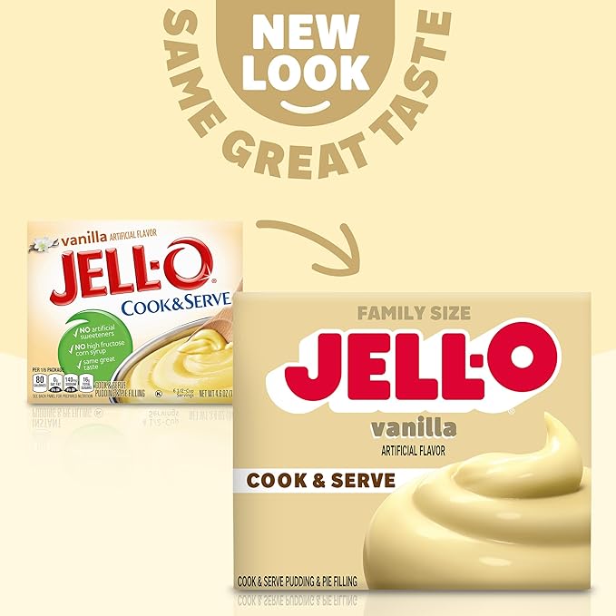 Jell-O Cook & Serve Vanilla Pudding & Pie Filling Mix, 4.6 oz Box