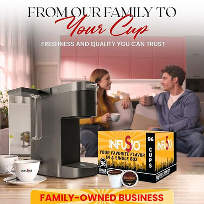InfuSio Coffee Pods – 96 Count, Kenya AA (Dark Roast Coffee) Single Serve Coffee Pods for Keurig K Cup® Brewers, Compatible with Keurig 2.0 Brewers