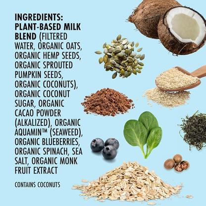 Kiki Milk Plant Based Milk - Organic Chocolate Milk - Calcium & Magnesium Source - Gluten Free, Gum Free, GMO Free, Dairy Free, Soy Free, Glyphosate Free - Shelf Stable - (32 oz • Pack of 6)