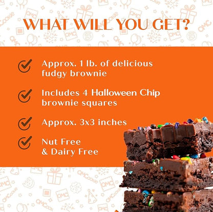 Happy Halloween cookies brownies Gift Basket Chocolate Fudge Brownie Cake Gift For Men Women Package | Nut Free Dairy Free