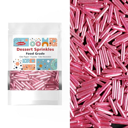 Rose Gold Sprinkles, Metallic Rods Sugar, Sprinkles For Cake Decorating, Baking, Cupcakes Decorating, Cake Toppers, Holiday, Wedding Party, 150g/5.29oz
