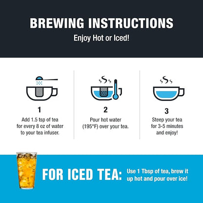 Tiesta Tea - Ceylon Orange Pekoe Black Tea, Loose Leaf, Single Origin Premium from Sri Lanka, Pure Unblended High Caffeinated, Hot or Iced & Brews Up to 200 Cups, 16oz Resealable Bulk Pouch
