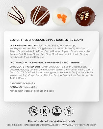 Gluten Free Palace Cookie Gift Basket – Gluten Free Cookie Gift Treats – Gift for Birthday, Anniversary, Thank You & Sympathy (12 Count)