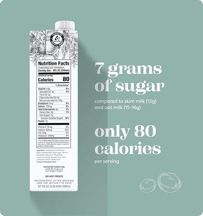 Milkadamia Barista Macadamia Milk, Excellent Source of Calcium, Plant Based, Kosher, Gluten Free & Non-GMO, 32 Fluid Ounce (Pack of 6)