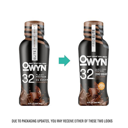 OWYN Pro Elite Protein Shake Variety Pack, 32g Protein, 0g Sugar, High Protein, Dairy Free, Gluten Free, Plant Based Protein Shake, 12 Count