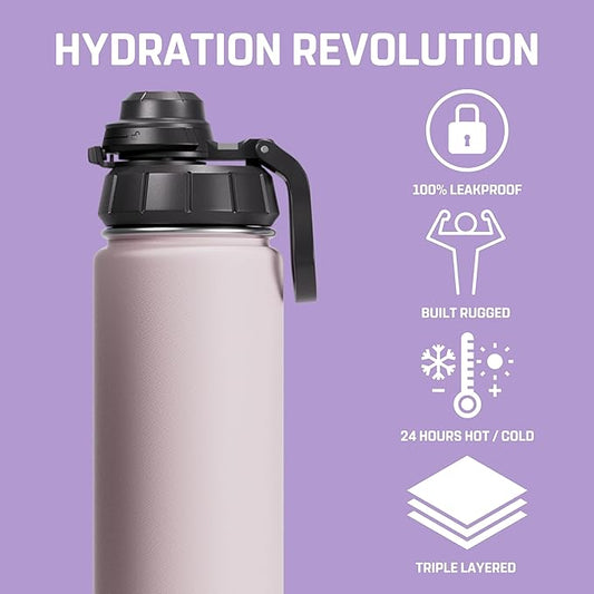 Vessence Tea Infuser Bottle - 24 Oz Insulated Loose Leaf & Fruit Infuser Bottle | Leak Proof with FlowSip Lid