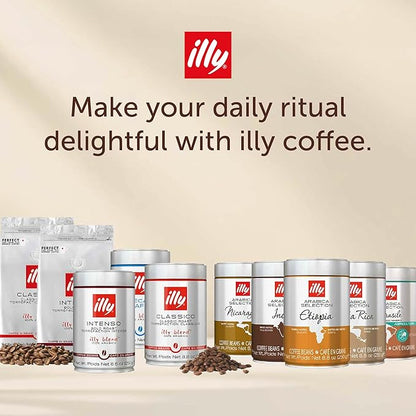Illy Whole Bean Coffee, Costa Rica Medium Roast - Notes of Caramel, Chocolate, and Vanilla - 100% Arabica - Whole Beans - Pressurized Packaging Sealed for Freshness - 8.8oz can (Pack of 6)