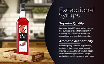 1883 Spritz Syrup for Drinks – Made in France, Premium Cocktail Mixer, 1 Liter Glass Bottle