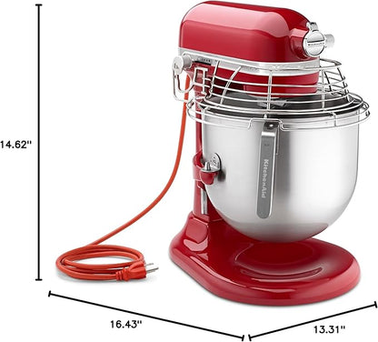 KitchenAid KSMC895ER 8-Quart Commercial Countertop Mixer with Bowl-Guard, 10-Speed, Gear-Driven, Empire Red
