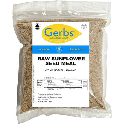 GERBS Sunflower Seed Meal 4 LBS. Premium Grade | Freshly Harvested & Packaged in Resealable Bulk Bag | Non-GMO, Keto & Paleo | Anti-Inflammatory Benefits, Prevent & Fight Sickness | Gluten Peanut Free