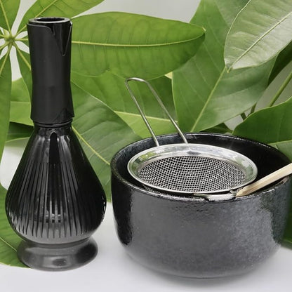 Traditional Matcha Whisk Reusable Resin Matcha Whisk Chasen Dishwasher Safe Matcha Stirrer Matcha Green Tea Powder Preparation Prepare Japanese Matcha Tea (Z_Black)