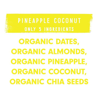 JONESBAR (Pineapple and Coconut, 12 Count (Pack of 1)), USDA Organic Fruit & Nut Bar, Non-GMO, Kosher, Vegan, Gluten Free, Simple Snack Bar
