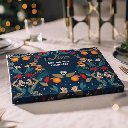 Pukka 2023 Advent Calendar Organic Tea, Herbal Tea Variety Pack, Selection of 24 Delightful Black & Green Teas and Infusions, 100% Organic