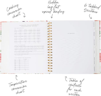 Itsy Belle Studio Make Your Own Cookbook – Blank Recipe Book to Write in Your Own Recipes | Hidden Spiral Bound Personalized Recipe Binder with back pocket & Conversion Charts | Holds 240 Recipes