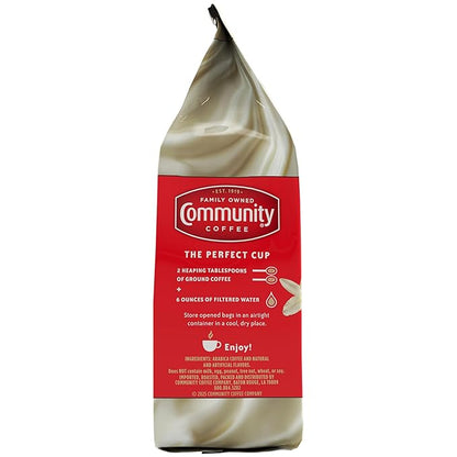 Community Coffee French Vanilla Flavored 72 Ounces, Medium Roast Ground Coffee, 12 Ounce Bag (Pack of 6)