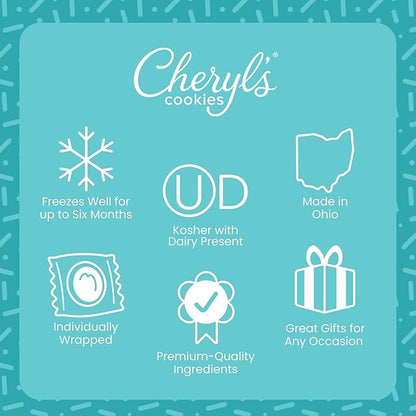 Cheryl's Cookies® Floral Cookie Gift Box Tin w/ 10 Buttercream-Frosted Flower Sugar Cookies, Fruit Flavored, Individually Wrapped, Gourmet, Handmade, Perfect for Any Occasion, Family & Friends