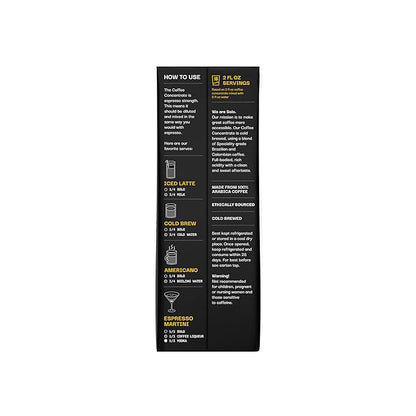 SOLO Cold Brew Coffee Concentrate - Colombian & Brazilian Arabica Blend - Ready-to-Drink Espresso Base for Iced Coffee, Lattes, and Cocktails - 20 Servings per Carton - 32 fl oz Shelf-Stable Carton