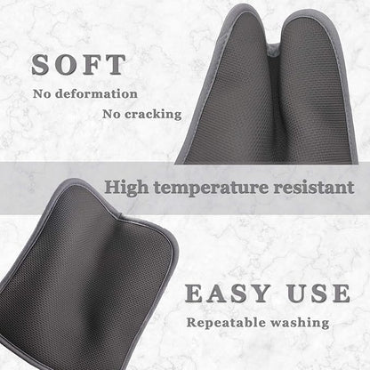 2 PCS Gray Pot Holders Sets for Kitchen Heat Resistant Oven Hot Pads with Pockets Non Slip Soft Grip Potholders for Baking Cooking 8"x8.5"