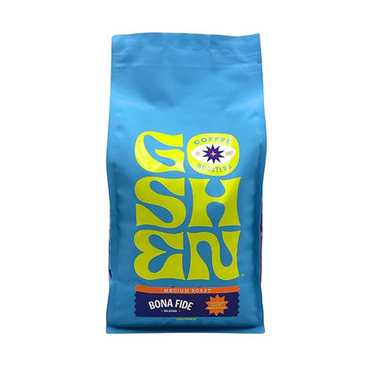 Goshen Coffee Roasters Whole Bean Bona Fide Blend | Medium Roast, Brewed or Espresso | Award-Winning, Natural and Washed | Chocolate, Syrupy, Dried Berry Flavors | 5 lb Bag