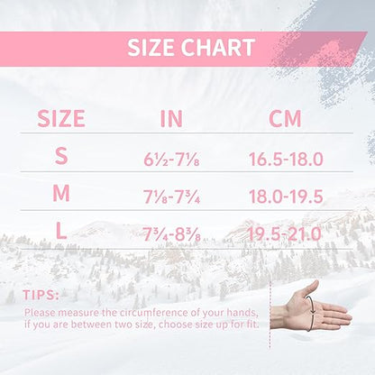 HANDLANDY Winter Insulated Work Gloves, 3M Thinsulate Thermal Water-Resistant Gloves for Men Women Touch Screen, Warm Ski Snowboard Cold Weather Gloves (Pink Grey, Medium)