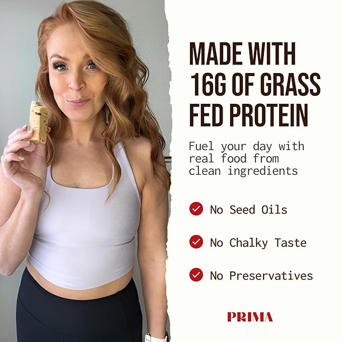 PRIMA ANCESTRAL PROTEIN BAR Grass Fed Protein Bars, 7 Pack – Animal-Based Protein Bar with Beef Tallow, Raw Honey, Seed Oil Free, Low Carb, Gluten-Free – Healthy, Energy Snacks for Clean Lifestyle (7 Pack, Salted Caramel)