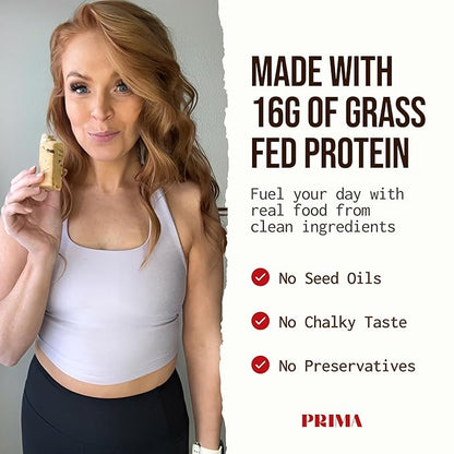 PRIMA ANCESTRAL PROTEIN BAR Grass Fed Protein Bars, 7 Pack – Animal-Based Protein Bar with Beef Tallow, Raw Honey, Seed Oil Free, Low Carb, Gluten-Free – Healthy, Energy Snacks for Clean Lifestyle (7 Pack, Salted Caramel)