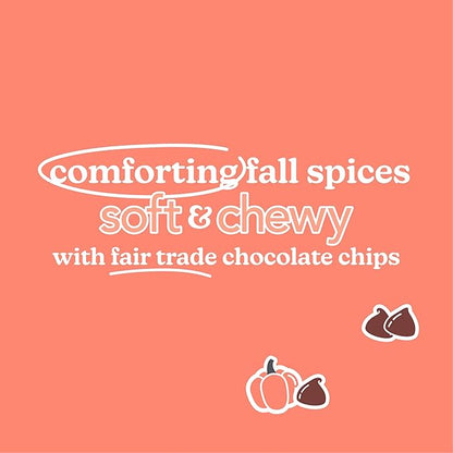 Love + Chew Tasty, Gluten Free Cookies - Pumpkin Chip 10 Count - Vegan - Healthy, Paleo, Non GMO Snacks - Individually Wrapped, Soft Baked Cookies - Made from High Protein Almonds - 2 Ounce Each