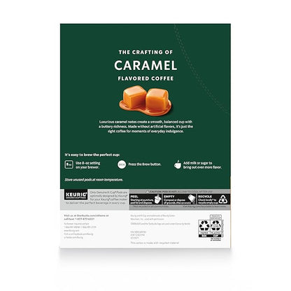 Starbucks K-Cup Coffee Pods, Caramel Naturally Flavored Coffee For Keurig Brewers, 100% Arabica, 1 Box (22 Pods)