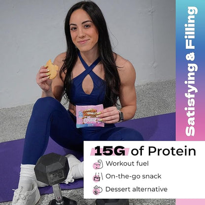 My Cookie Dealer Protein Cookies, Birthday Cake (2.2oz, Pack of 12) - 15g Protein per Cookie - Individually Wrapped Workout Snacks for On-The-Go Travel