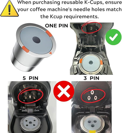 Noalto Reusable K Cups and Coffee Pods,Universal stainless steel k Cups for Keurig 2.0 and 1.0 Coffee Makers machine(2pack)