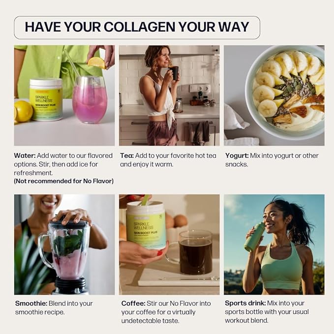 Sparkle Wellness VERISOL Bioactive Hydrolyzed Collagen Peptides | Collagen Powder Supplement with Vitamin C for Skin, Hair & Nail Health | Skin Boost (Acai Lemonade) [30-Serves]
