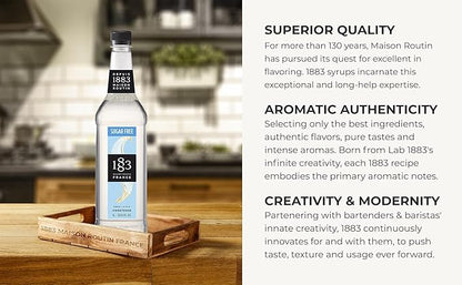 1883 Sugar Free Sweetener Syrup,Perfect Flavored Syrup for Hot & Iced Beverages,1 Liter Plastic Bottle