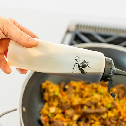 Silicone Basting Brush & BBQ Sauce Bottle - 16 oz Basting Bottle Dispenser for Grilling - Perfect Grill Brush for Marinades