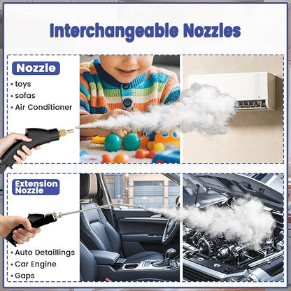 2500W Handheld Steam Cleaner,Portable Car Steamer For Auto Detailing,High-Temperature and Pressure Steam Cleaner For Home, Steam Cleaning Machine for Furniture,Kitchen,Grout,Floor,Tile (Red)